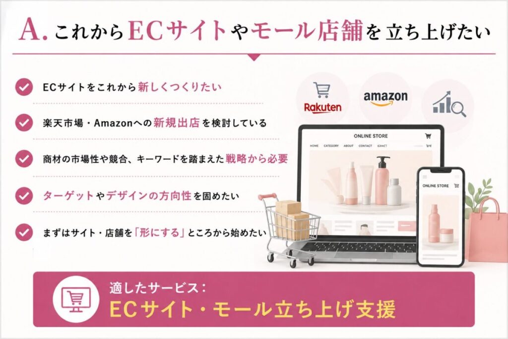 ecサイト・モール立ち上げ支援