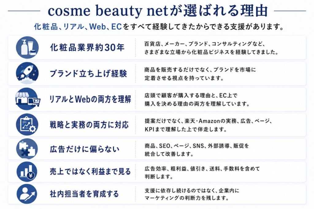 cosme beauty netが選ばれる理由